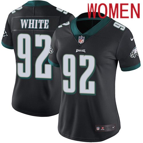 Women Philadelphia Eagles #92 Reggie White Nike Black Vapor Limited NFL Jersey->women nfl jersey->Women Jersey